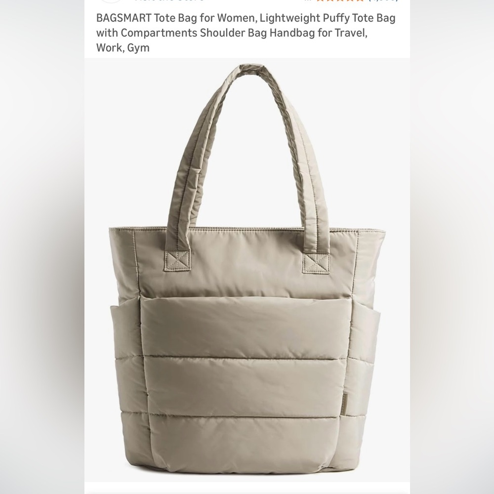 Taupe Quilted Shoulder Bag